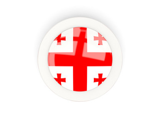 Fototapeta premium Round flag of georgia with carbon frame