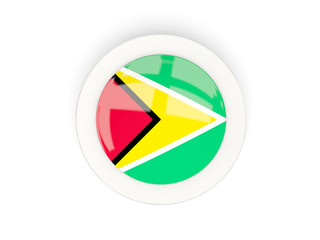Round flag of guyana with carbon frame