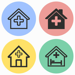 Hospital icon set.