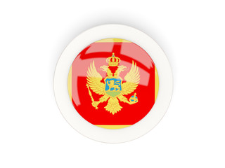 Round flag of montenegro with carbon frame