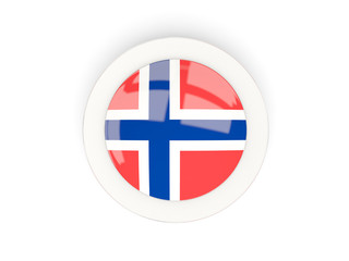 Round flag of norway with carbon frame