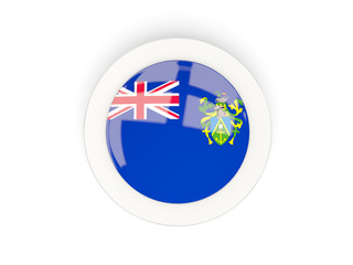 Round flag of pitcairn islands with carbon frame