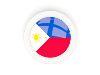 Round flag of philippines with carbon frame