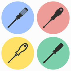 Screwdriver icon set.