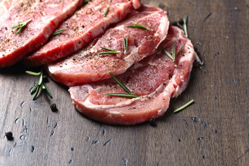 Pork steak with rosemary and pepper