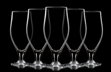 Silhouette of beer glass on a black background.