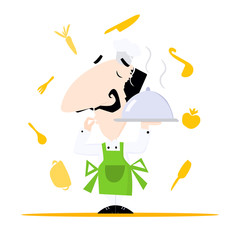 Italian chef illustration