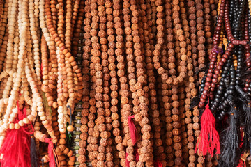 Wooden beads at the souvenir shop, Bali, Indonesia