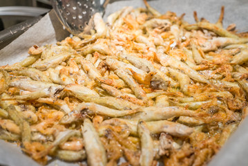 Mixed fried fishes