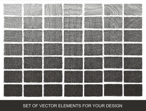 Set drawing gradient texture brushes. Hand-drawn abstract design elements. vector Collection of backgrounds