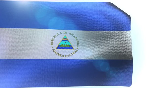 Nicaraguan flag blowing in the wind waving