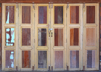 large wooden doors, The Thai style vintage wooden door.