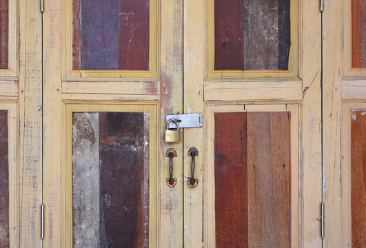 large wooden doors, The Thai style vintage wooden door.