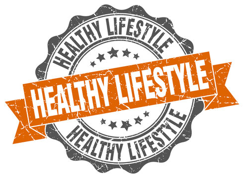 healthy lifestyle stamp. sign. seal