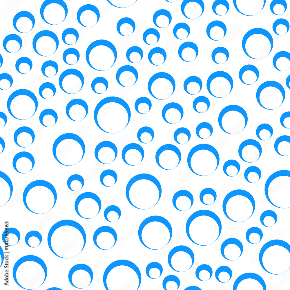 Poster random bubbles seamless pattern - contour circles repeatable texture