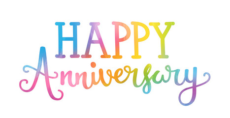 HAPPY ANNIVERSARY hand lettering icon