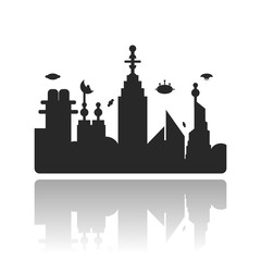 Fototapeta premium Vector illustration of futuristic city.