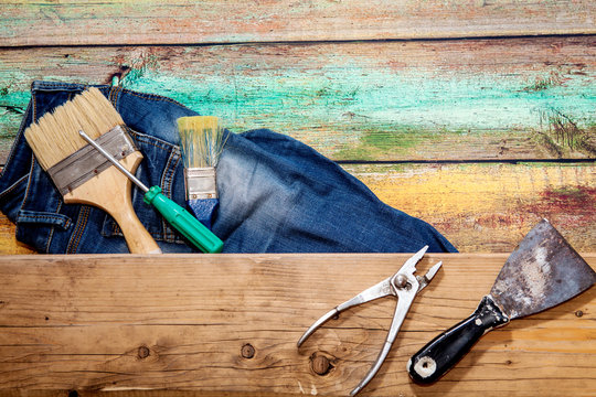 Jeans and tools for repair