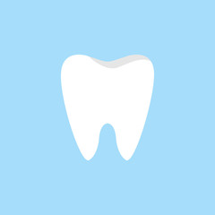Tooth flat icon, Dental and medicine, vector graphics, a colorful solid pattern on a blue background, eps 10.