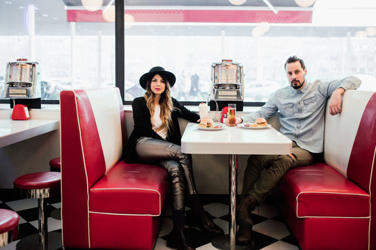 Portrait of Couple at Diner Restaurant