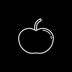 Apple line icon, food and fruit, health sign vector graphics, a linear pattern on a black background, eps 10.