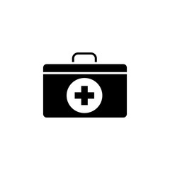 First aid box solid icon, medicine, medical cross sign vector graphics, a filled pattern on a white background, eps 10.