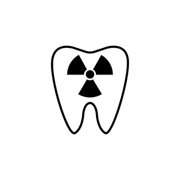 X-ray tooth line icon, dental and medicine, radiation sign vector graphics, a linear pattern on a white background, eps 10.