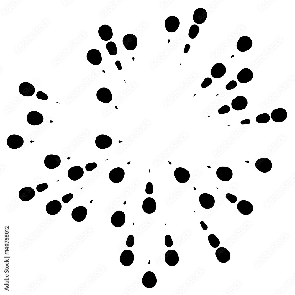 Poster Random radial lines explosion effect. Radiating stripes circular pattern