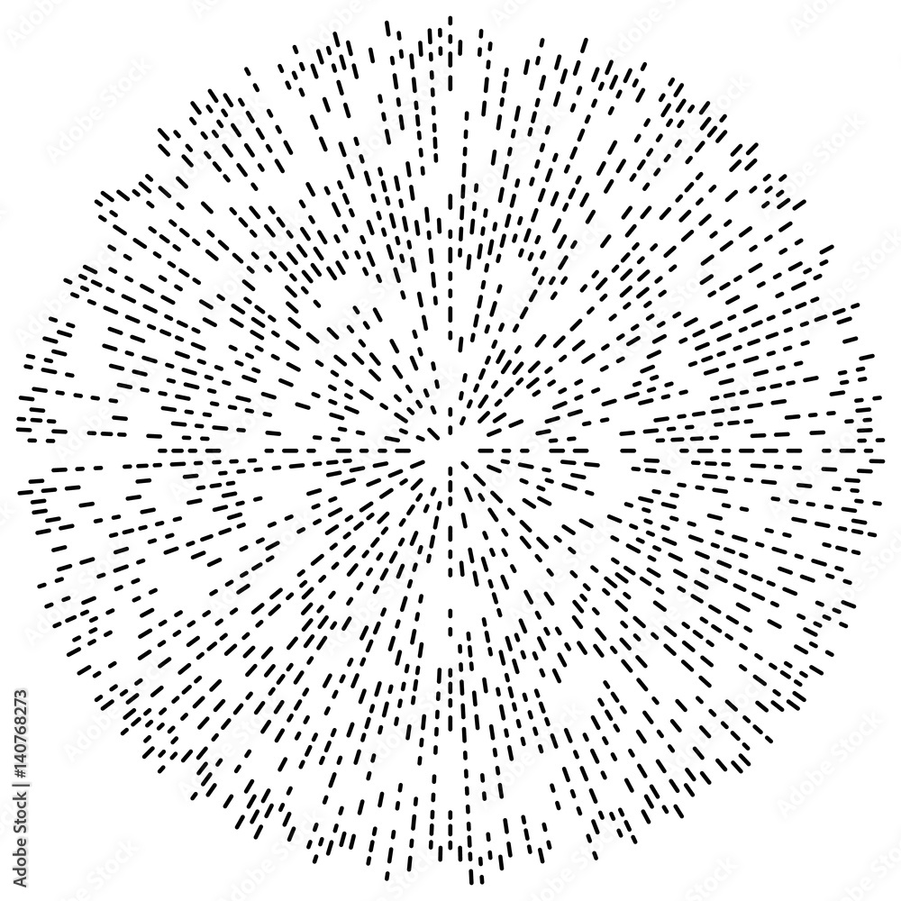 Fototapete random radial lines explosion effect. radiating stripes circular pattern
