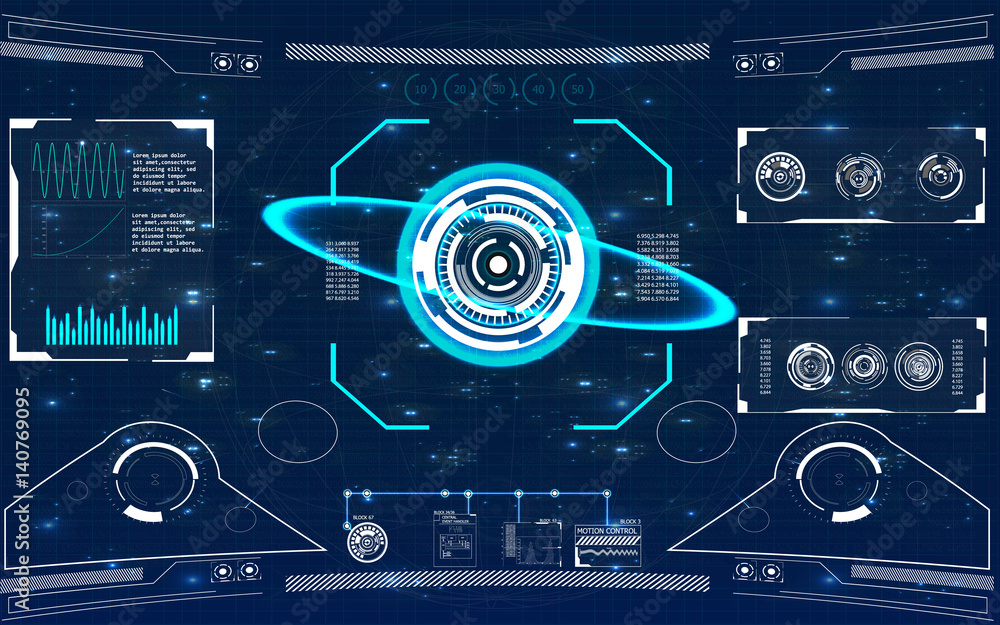Aufkleber hud ui for business app. futuristic user interface hud and infographic elements. abstract virtual gr