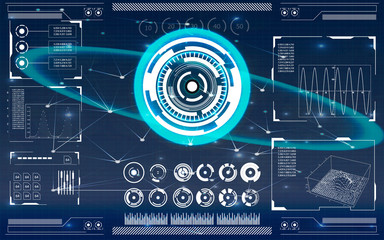 HUD UI for business app. Futuristic user interface HUD and Infographic elements. Abstract virtual graphic touch user interface. UI hud infographic interface screen monitor radar set web elements