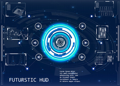 Futuristic user interface. Element user interface. HUD. hi-tech main. Blue elements