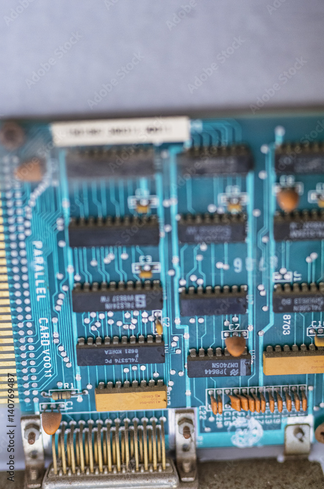 Poster close-up view of computer peripherals cards