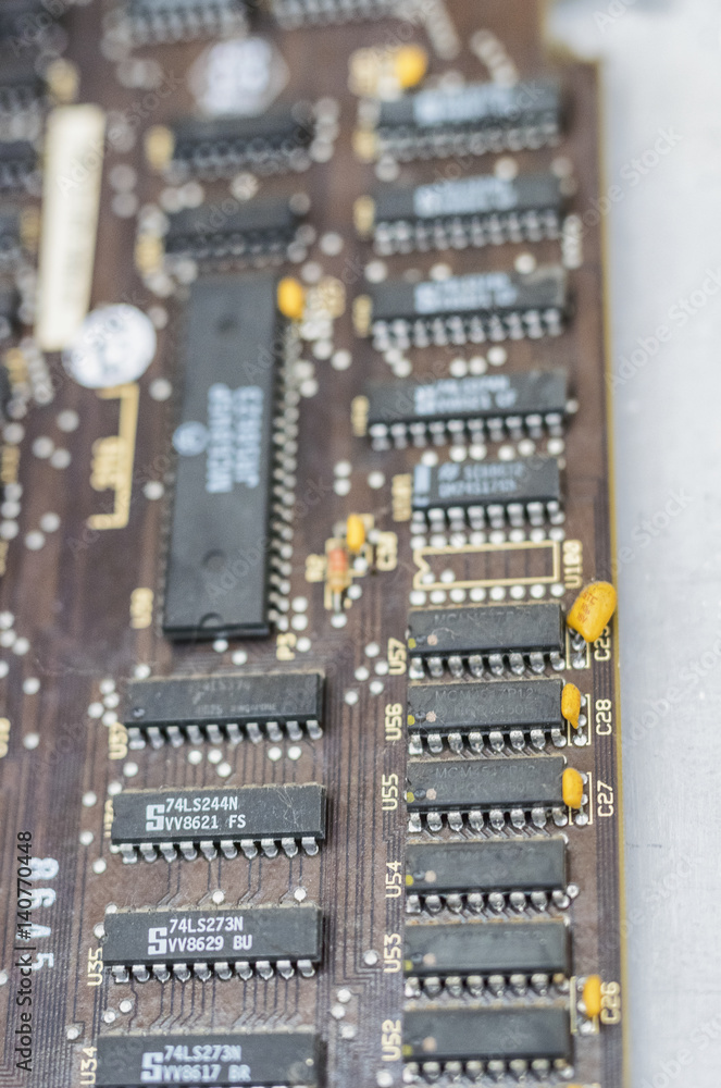 Poster close-up view of computer peripherals cards