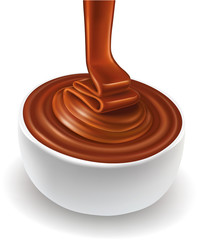 hot chocolate flowing