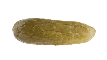 Salted cucumber isolated on white background