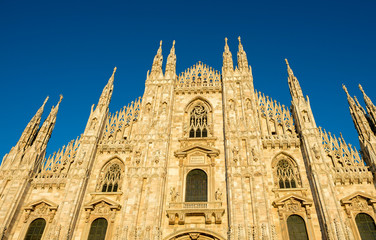 Fototapeta premium Duomo of Milan, facade exterior view - Italy