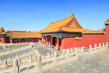 ancient royal palaces of the Forbidden City in Beijing,China