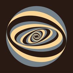 elliptic rings marble ball in gray and brown