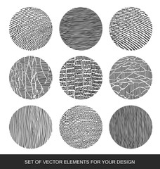 Collection of textures, brushes, graphics, design element. Hand-drawn. Abstract background. Modernistic Art.