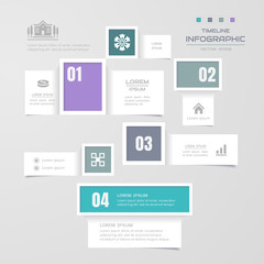 Timeline infographics design template with icons, process diagram, vector eps10 illustration