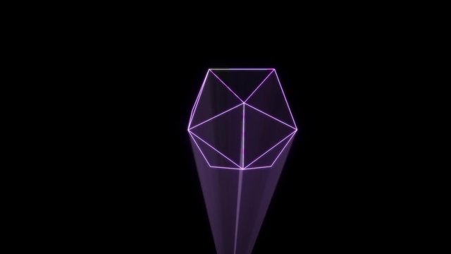 Abstract Shape Element in Wireframe Hologram Style. Nice 3D Rendering
