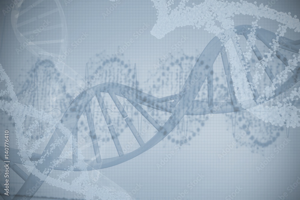 Poster panoramic view of red dna pattern on screen