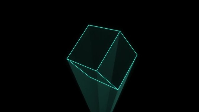 Abstract Shape Element in Wireframe Hologram Style. Nice 3D Rendering
