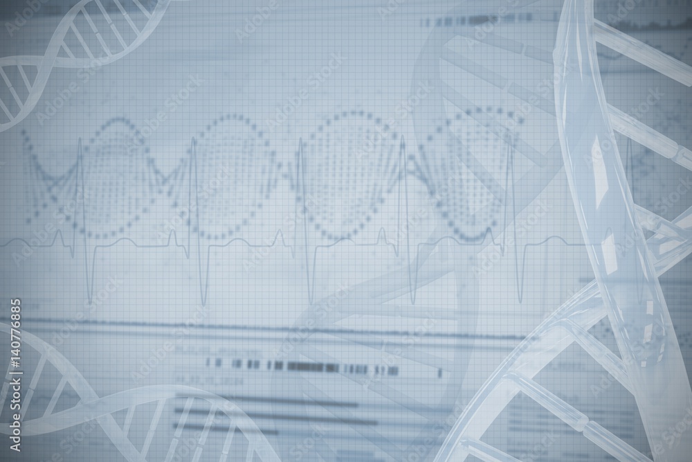 Poster panoramic view of helix pattern information on device screen