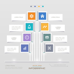 Infographics design template with icons, process diagram, vector eps10 illustration