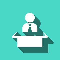 man sitting at the table icon stock vector illustration flat design