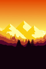 sunset mountain background