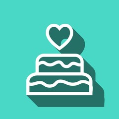 cake with candles icon stock vector illustration flat design