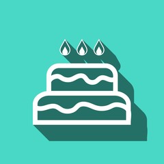 cake with candles icon stock vector illustration flat design